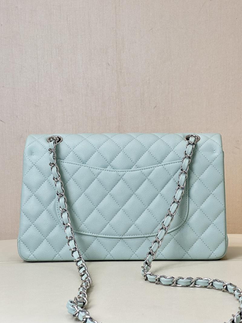 Medium Chanel Grained Calfskin Flap Bag A01112 Teal