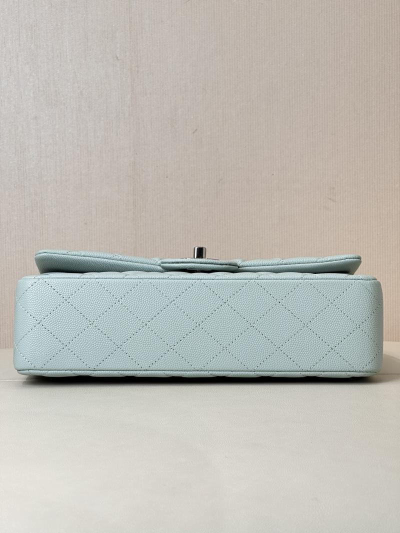 Medium Chanel Grained Calfskin Flap Bag A01112 Teal