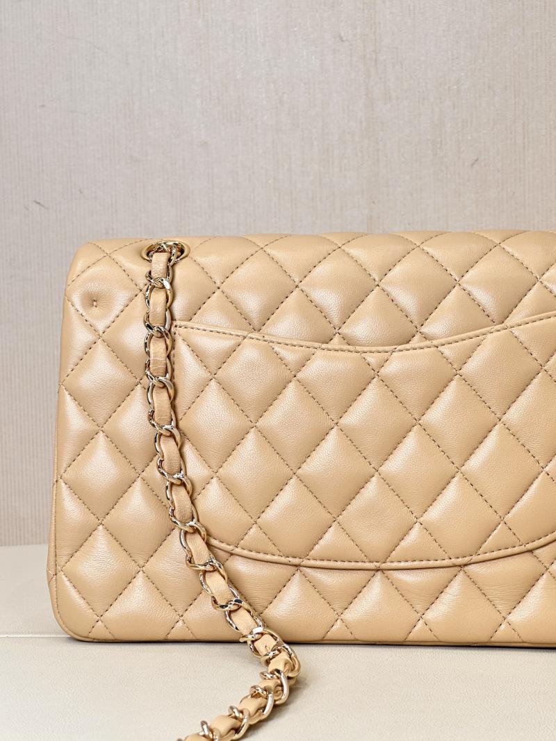 Medium Chanel Lambskin Flap Bag Beige A01112