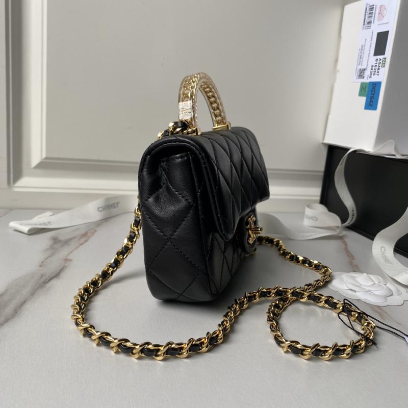 Mini Chanel Flap Bag with Top Handle AS4847 Black