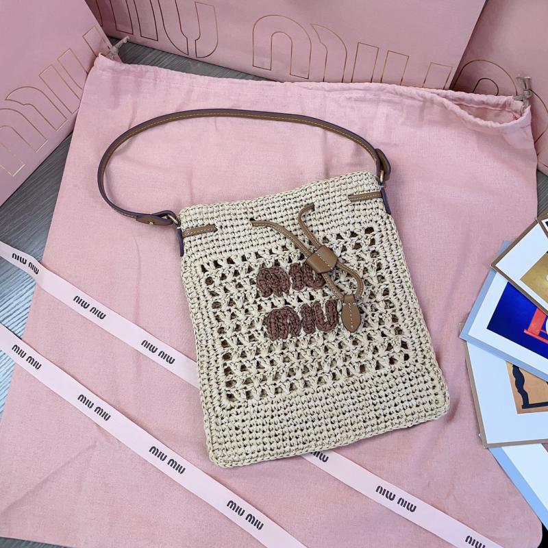 Miu Miu Woven fabric mini-bag 5ND016 Beige