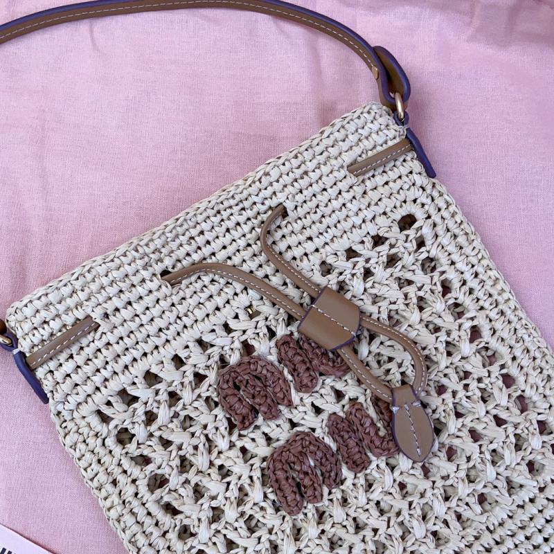 Miu Miu Woven fabric mini-bag 5ND016 Beige