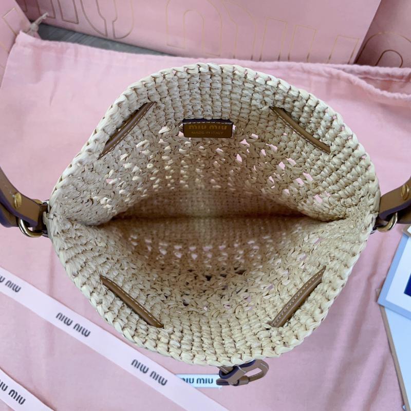 Miu Miu Woven fabric mini-bag 5ND016 Beige