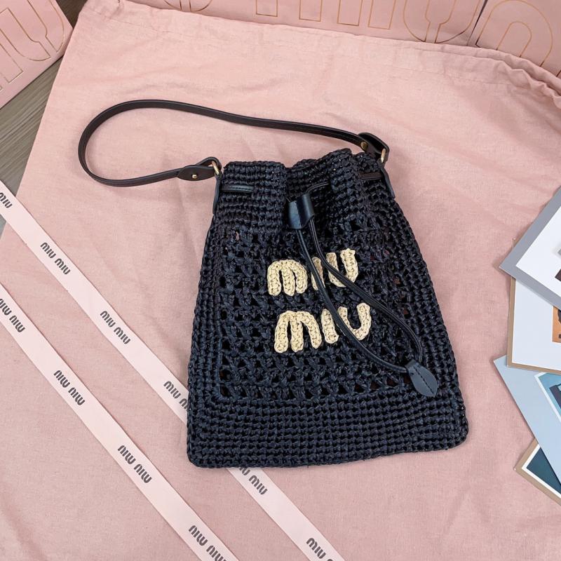 Miu Miu Woven fabric mini-bag 5ND016 Black