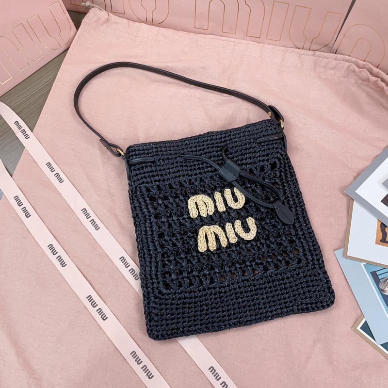 Miu Miu Woven fabric mini-bag 5ND016 Black