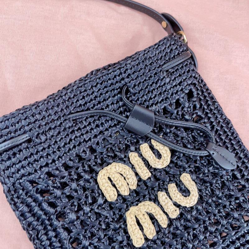 Miu Miu Woven fabric mini-bag 5ND016 Black