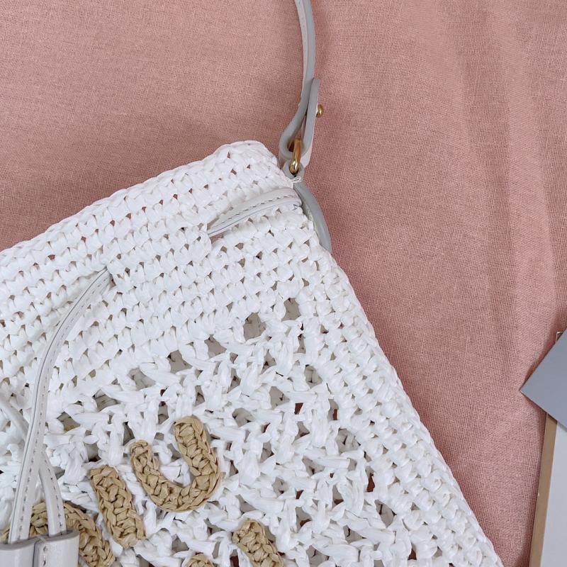 Miu Miu Woven fabric mini-bag 5ND016 White