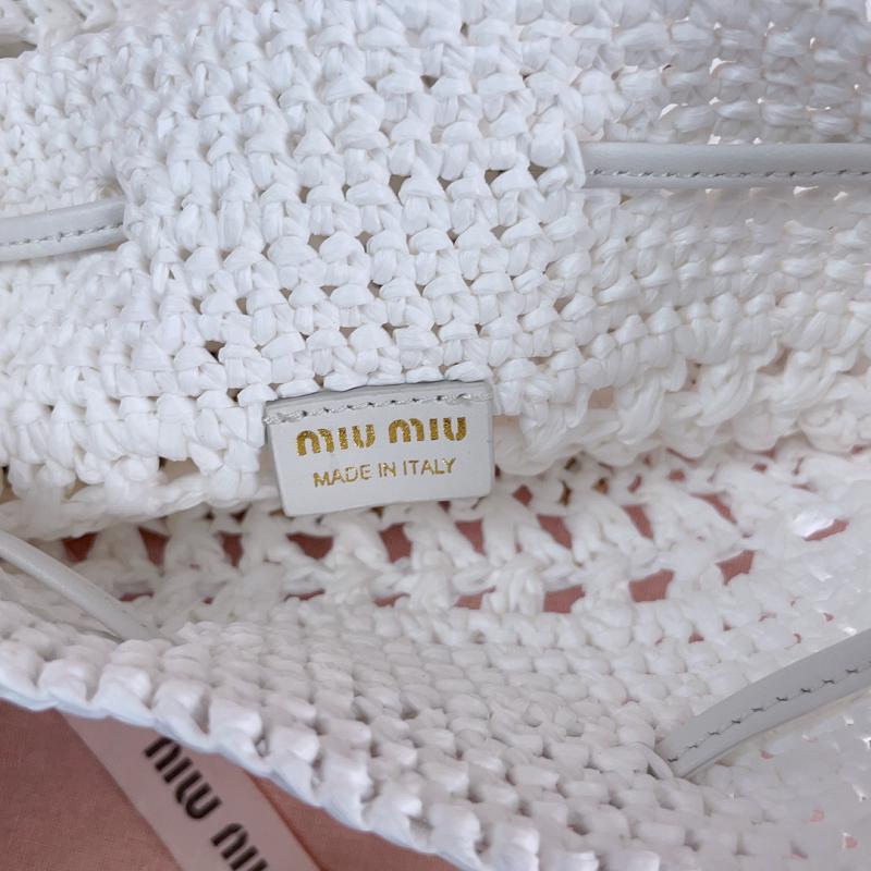 Miu Miu Woven fabric mini-bag 5ND016 White