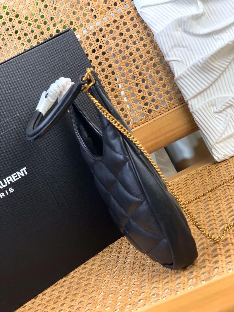 Saint Laurent Lambskin Sade Hobo Bag Black 793608