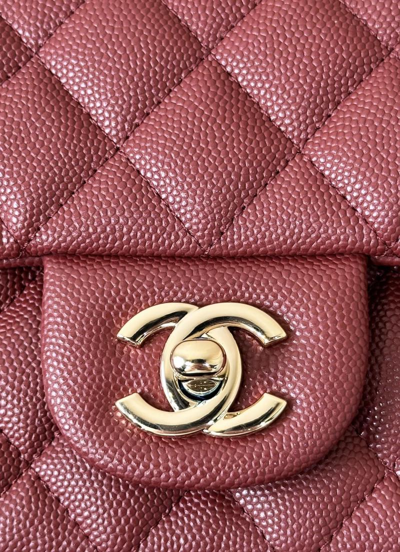 Small Chanel Grained Calfskin Flap Bag A01116 Burgundy