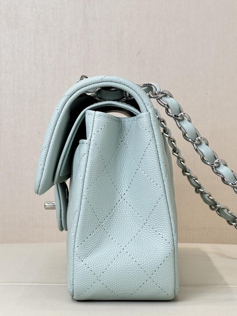 Small Chanel Grained Calfskin Flap Bag A01117 Teal