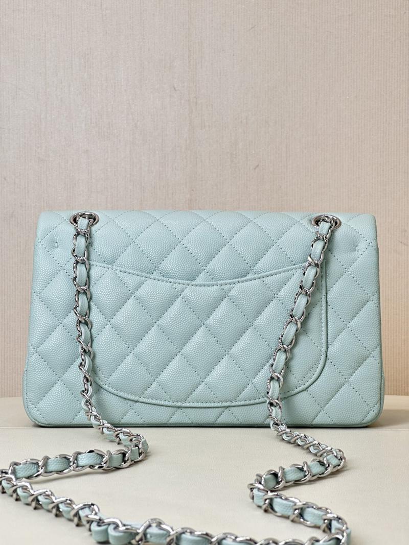 Small Chanel Grained Calfskin Flap Bag A01117 Teal