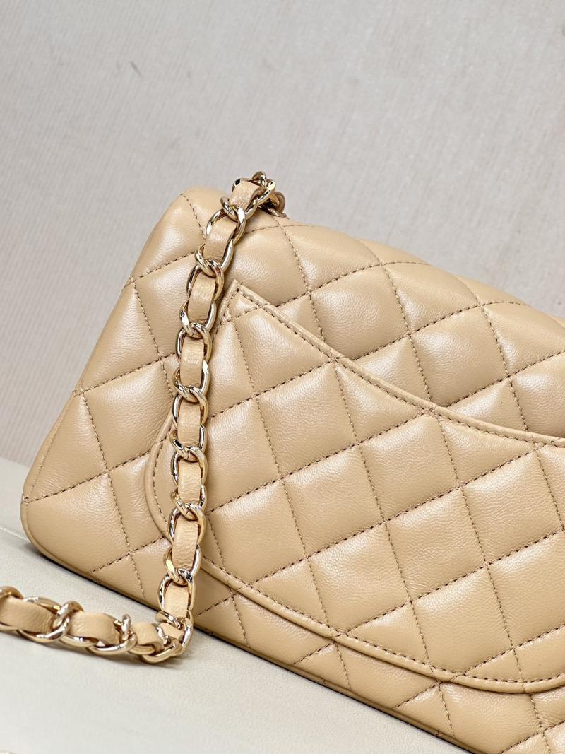 Small Chanel Lambskin Flap Bag Beige A01116