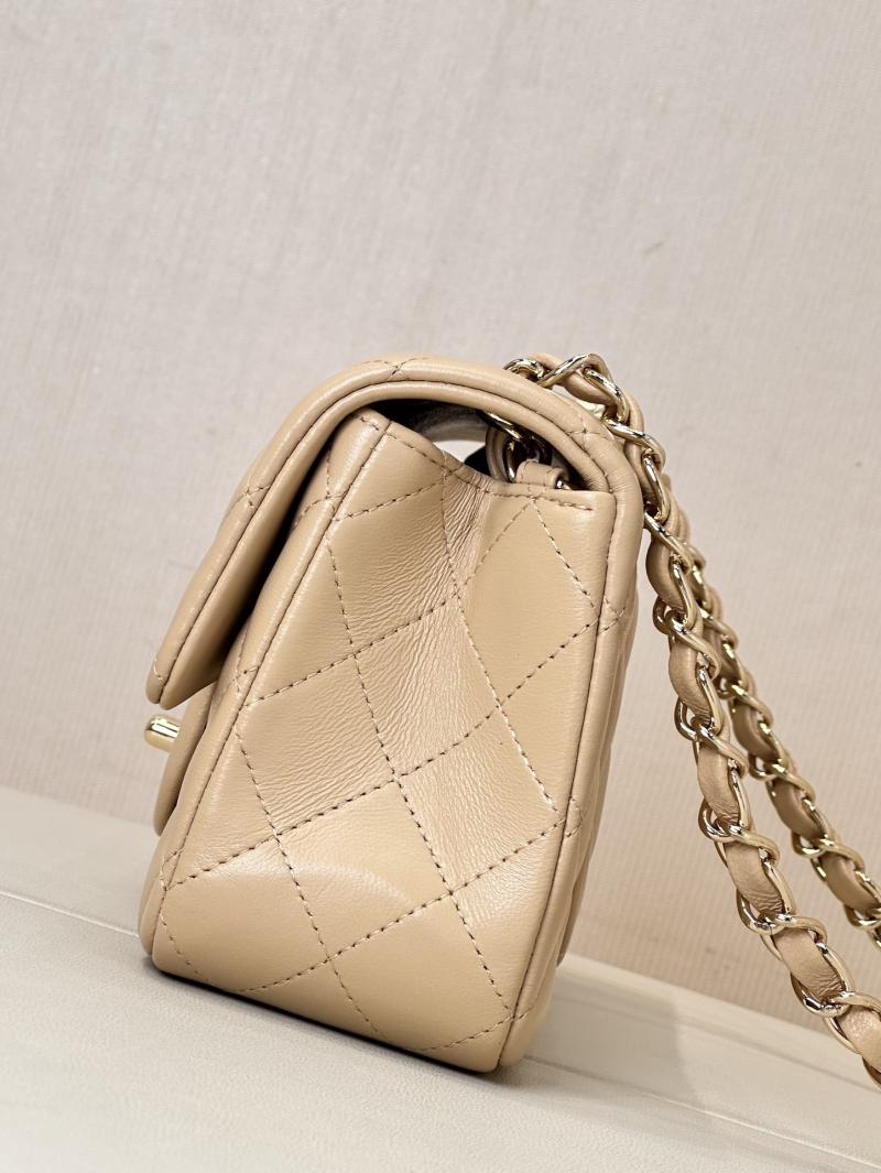 Small Chanel Lambskin Flap Bag Beige A01116