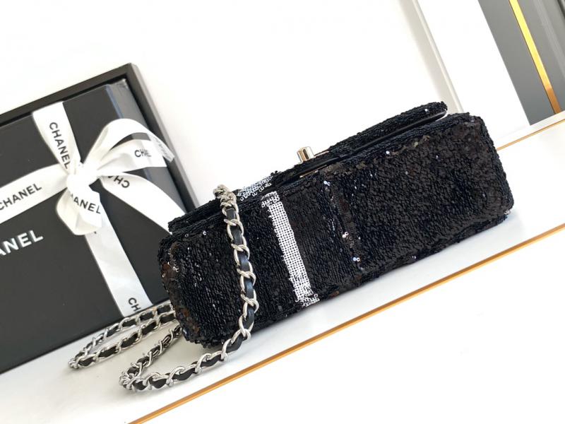 Small Chanel Sequins Flap Bag AS2090 Black