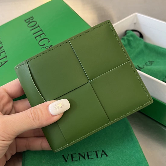 Bottega Veneta Cassette Bi-Fold Wallet 649603 Avocado Green