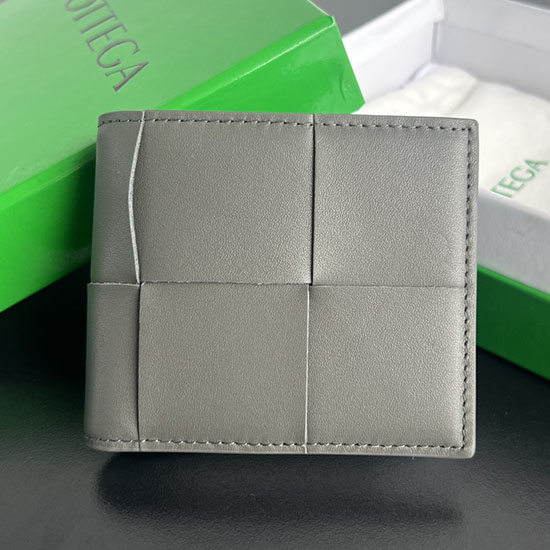 Bottega Veneta Cassette Bi-Fold Wallet 649603 Light Grey