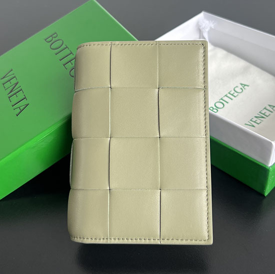 Bottega Veneta Cassette Passport Case 777046 Travertine