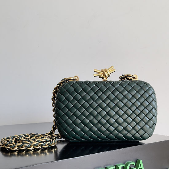 Bottega Veneta Knot With Chain 776662 Dark Green