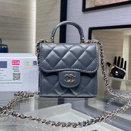 Chanel Clutch With Chain Black AP2682 Dark Grey