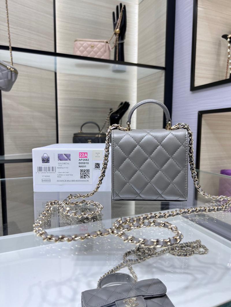 Chanel Clutch With Chain Black AP2682 Grey