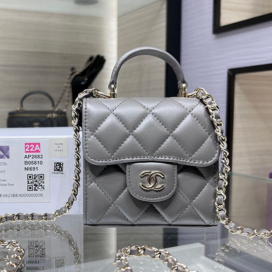 Chanel Clutch With Chain Black AP2682 Grey