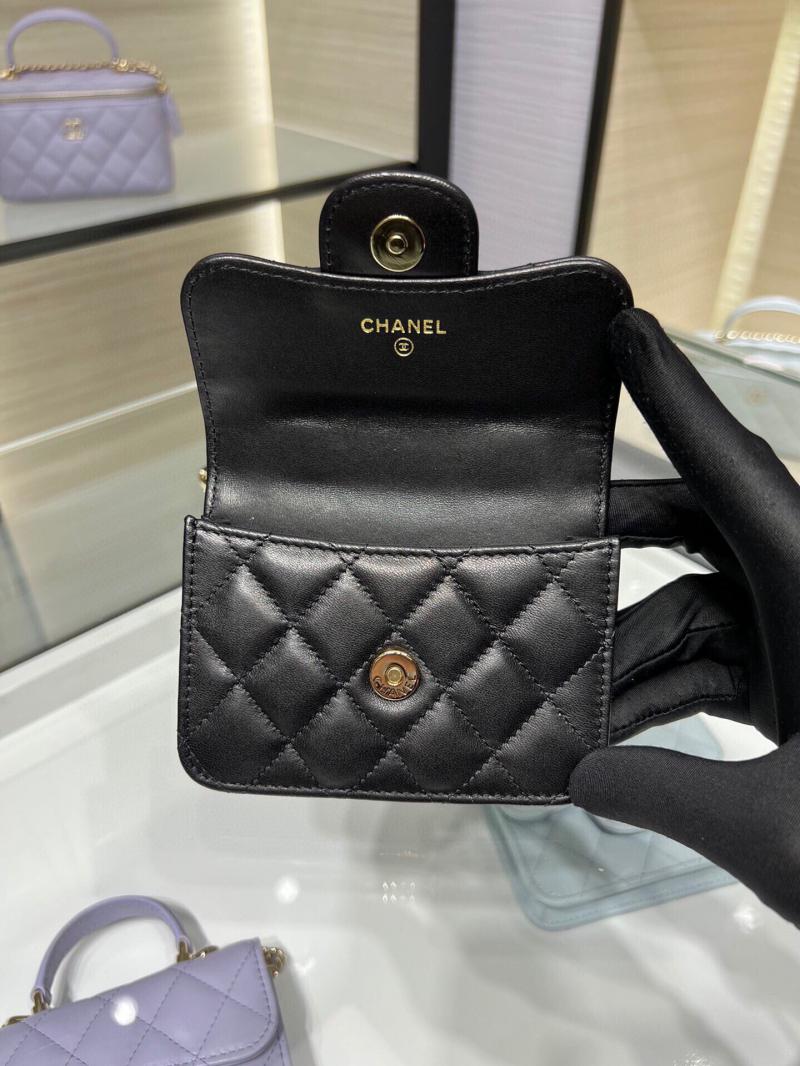 Chanel Flap Coin Purse With Chain AP2200 Black