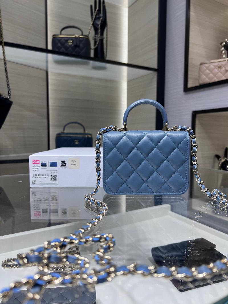 Chanel Flap Coin Purse With Chain AP2200 Blue