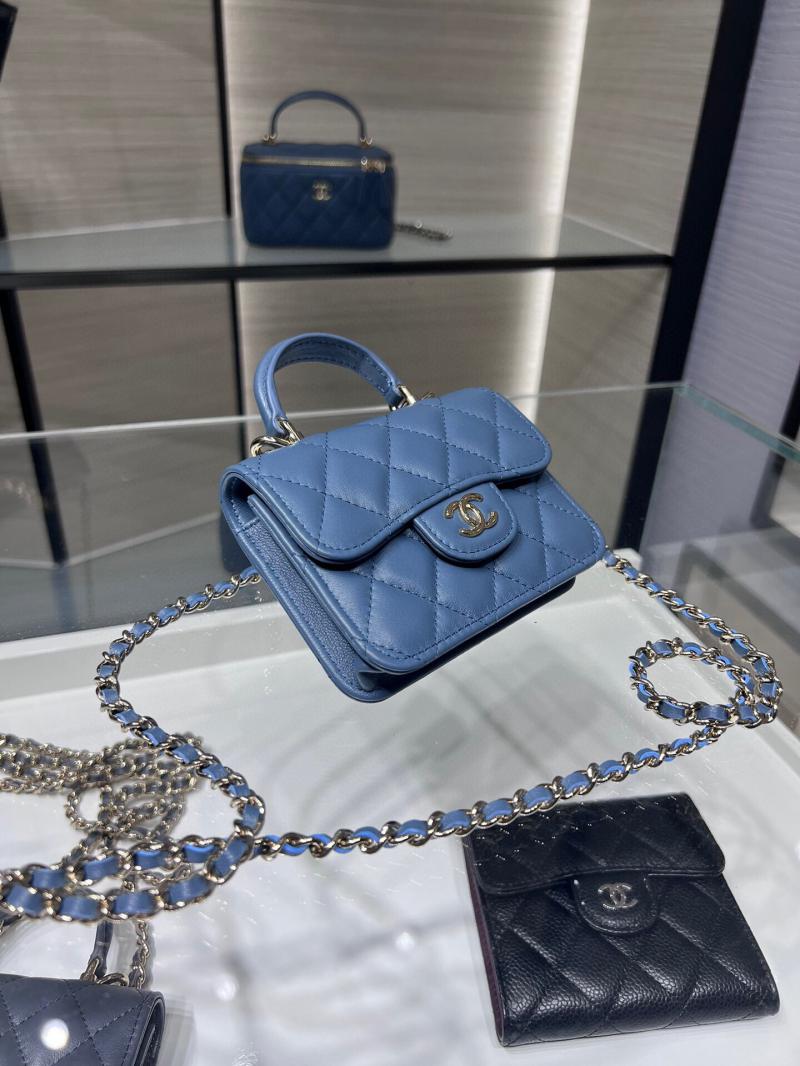 Chanel Flap Coin Purse With Chain AP2200 Blue