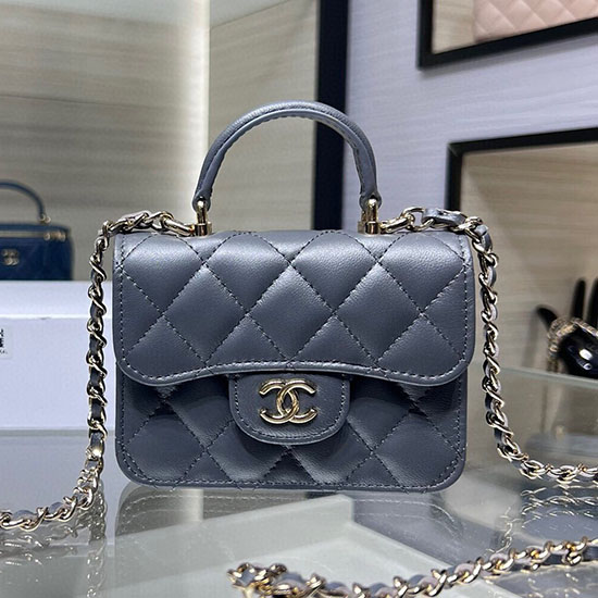 Chanel Flap Coin Purse With Chain AP2200 Grey