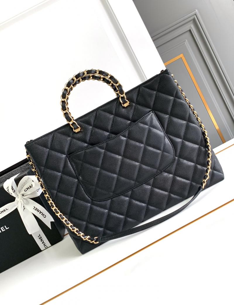 Chanel Grained Calfskin Shopping Bag Black AS4846