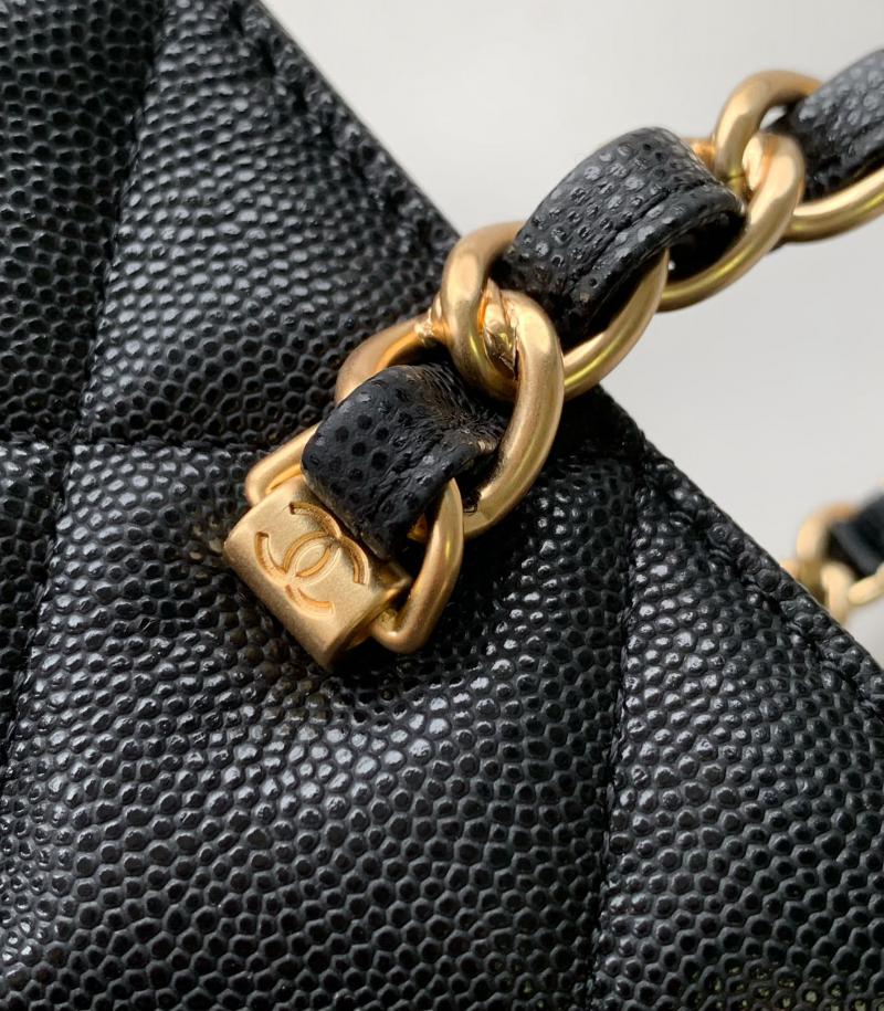 Chanel Grained Calfskin Shopping Bag Black AS4846