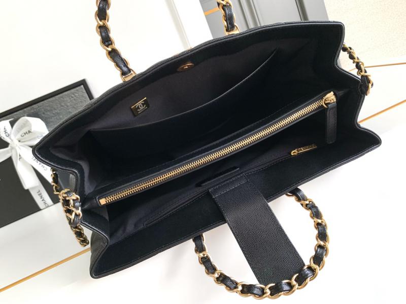 Chanel Grained Calfskin Shopping Bag Black AS4846