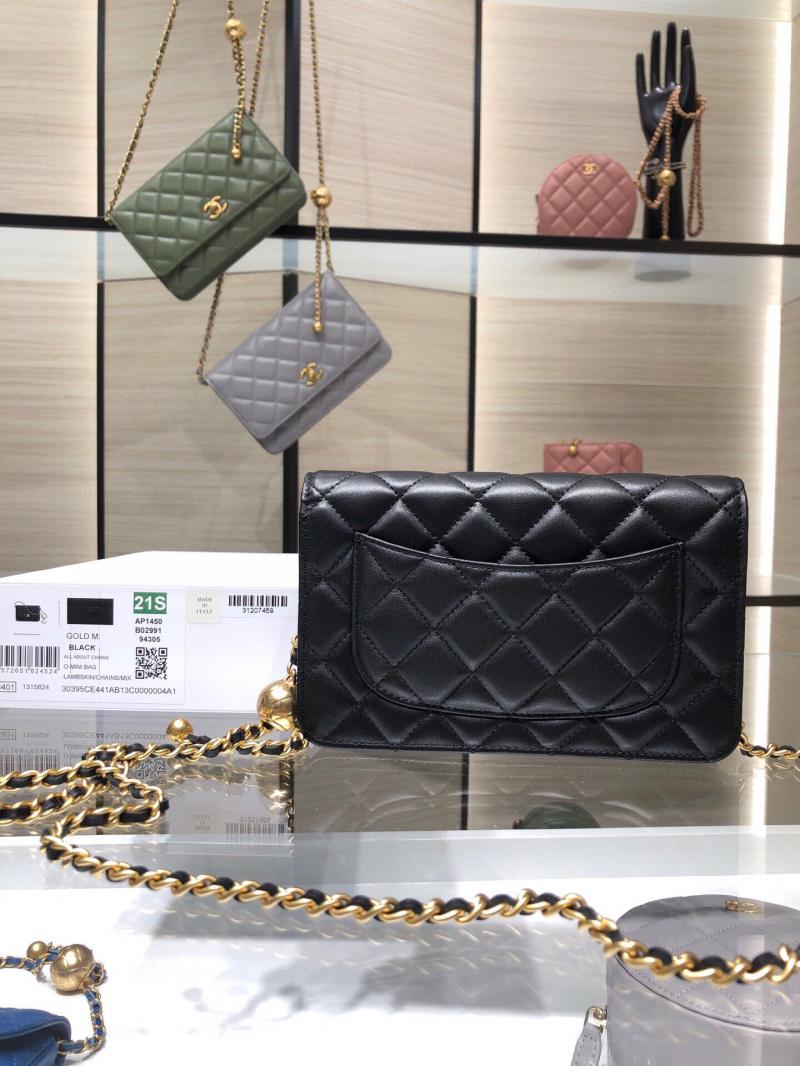 Chanel Lambskin WOC Chain Wallet AP1450 Black