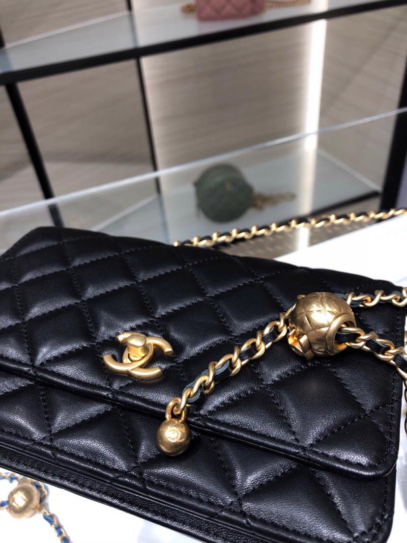 Chanel Lambskin WOC Chain Wallet AP1450 Black