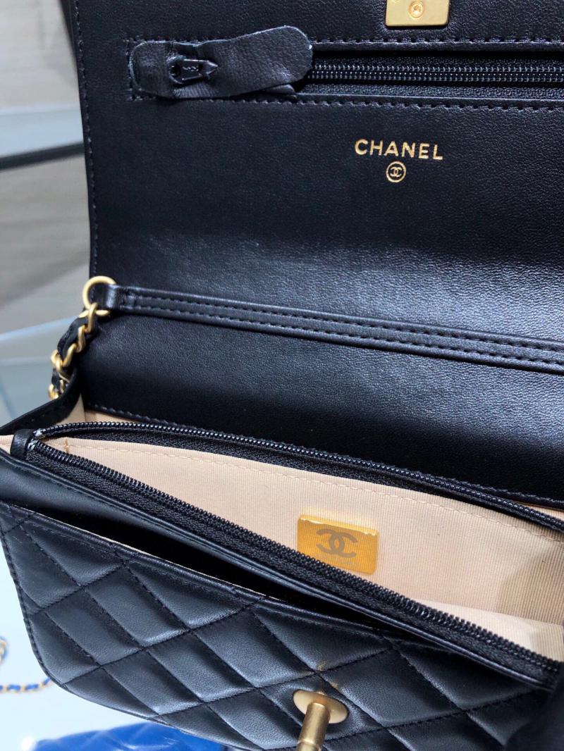 Chanel Lambskin WOC Chain Wallet AP1450 Black