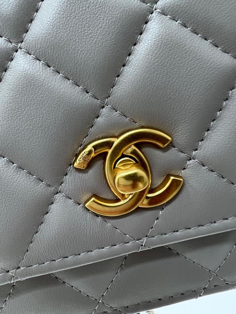 Chanel Lambskin WOC Chain Wallet AP1450 Grey