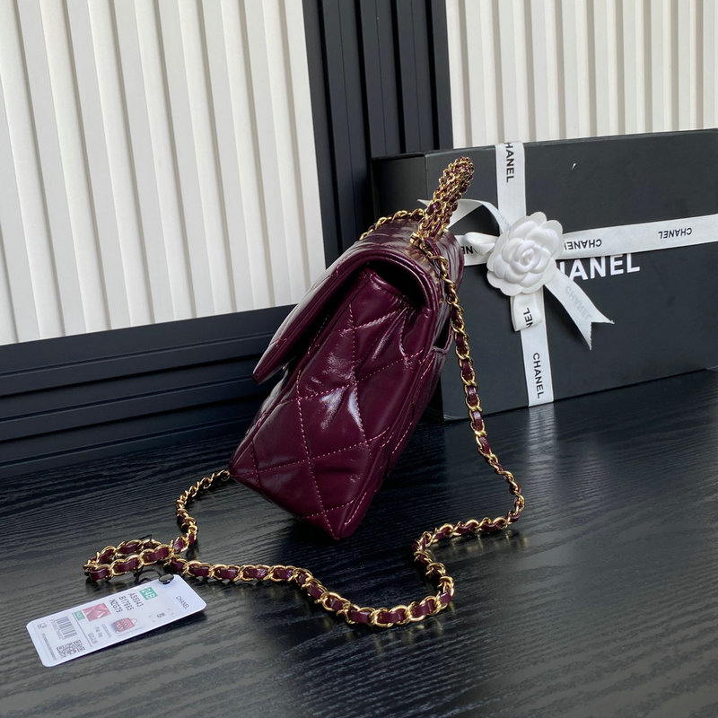 Chanel Mini Flap Bag With Top Handle AS5043 Burgundy