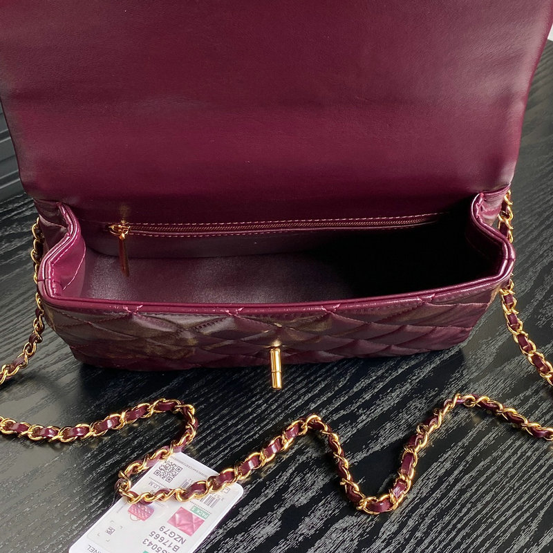 Chanel Mini Flap Bag With Top Handle AS5043 Burgundy