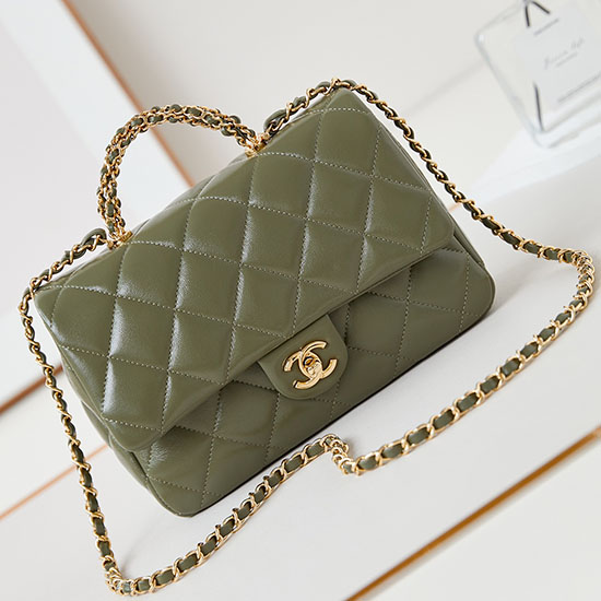 Chanel Mini Flap Bag With Top Handle AS5043 Green