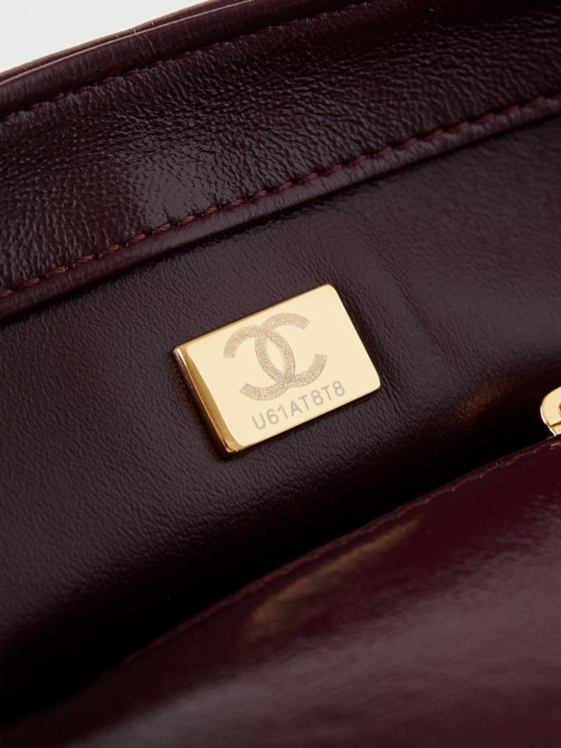 Chanel Mini Flap Bag with Top Handle AS5032 Burgundy