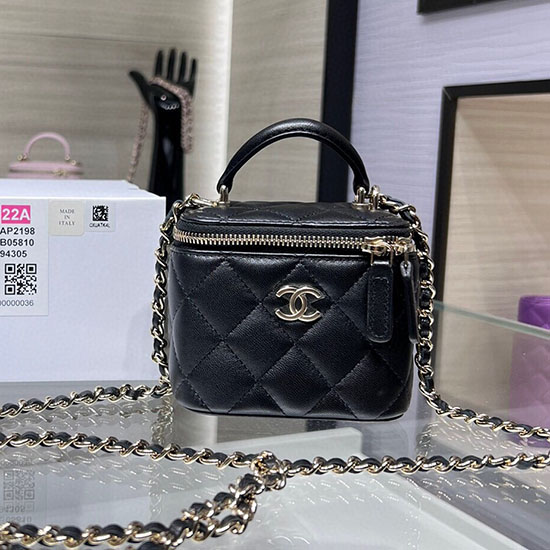 Chanel Mini Vanity With Chain AP2198 Black