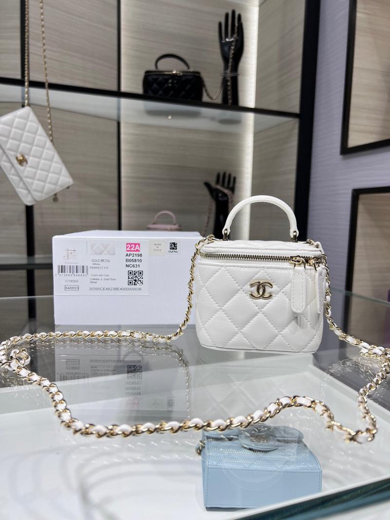 Chanel Mini Vanity With Chain AP2198 White