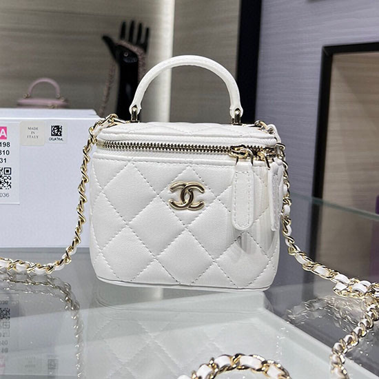 Chanel Mini Vanity With Chain AP2198 White