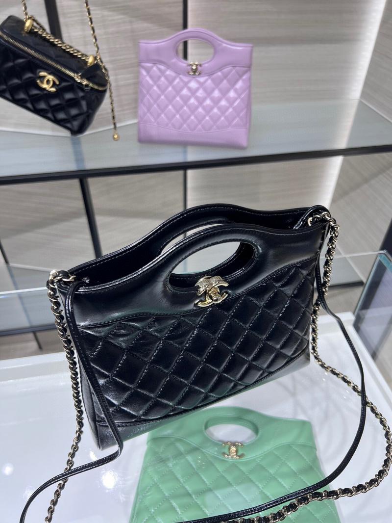 Chanel Shiny Lambskin 31 Mini Shopping Bag AS4133 Black