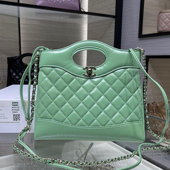 Chanel Shiny Lambskin 31 Mini Shopping Bag AS4133 Green