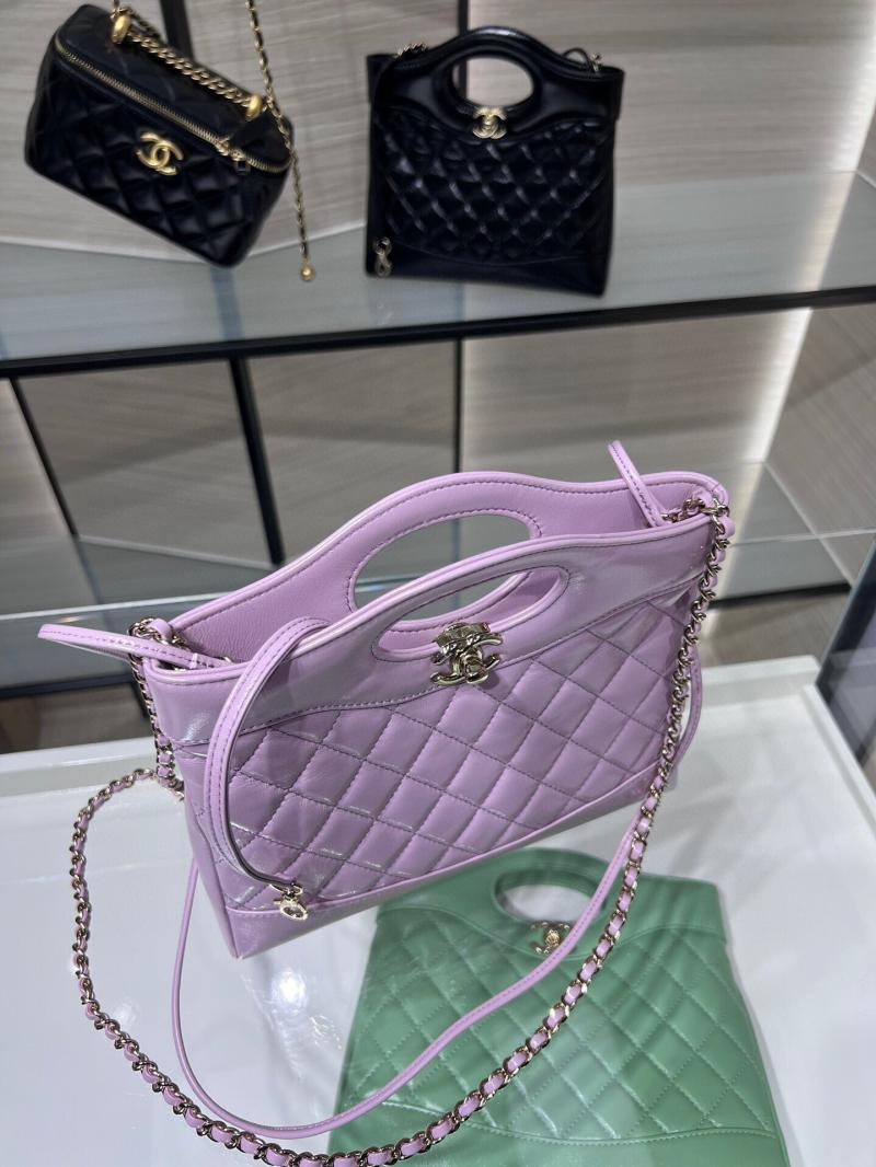 Chanel Shiny Lambskin 31 Mini Shopping Bag AS4133 Purple