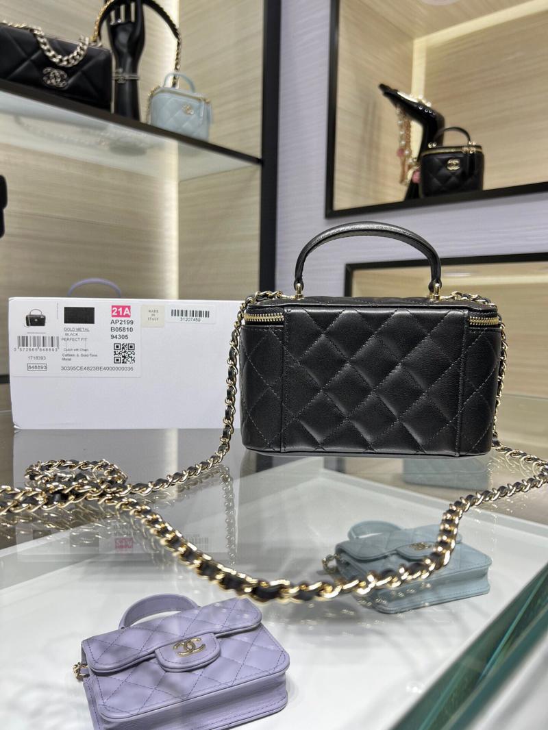 Chanel Vanity Case With Chain AP2199 Black