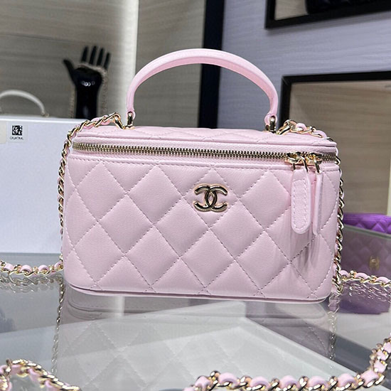 Chanel Vanity Case With Chain AP2199 Pink