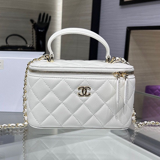 Chanel Vanity Case With Chain AP2199 White